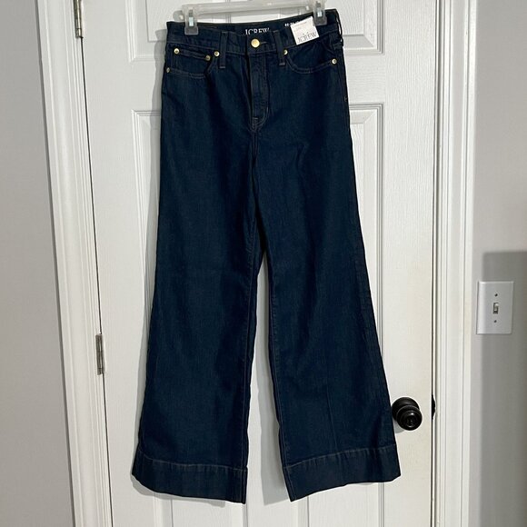 NWT J. Crew High-rise denim trouser jean, Sz. 27P, Resin Rinse - Picture 3 of 6